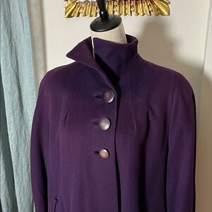 Vintage Wool Opera Coat Eggplant Large